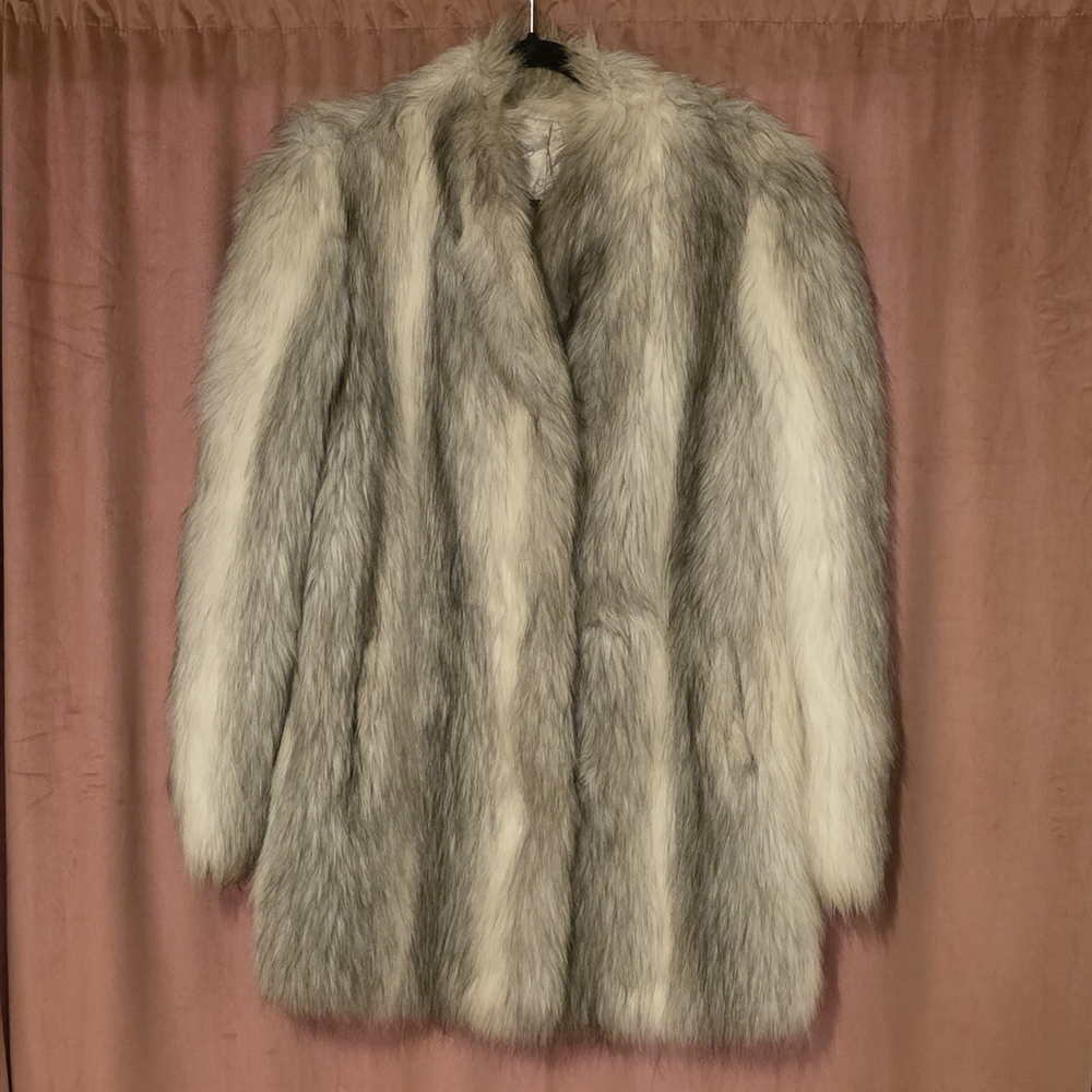 Casper Faux Arctic fox Fur Coat, Thigh-Length
